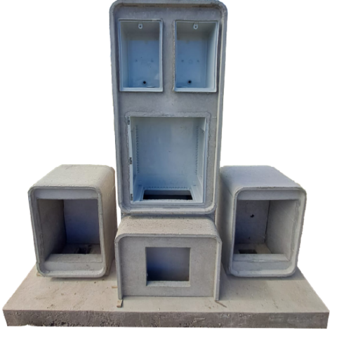 PILAR DE LUZ Y GABINETE DE GAS DOBLE "BARRIO AQUA"