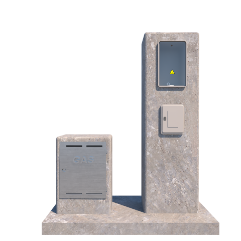 PILAR DE LUZ Y <br>GABINETE DE GAS SIMPLE